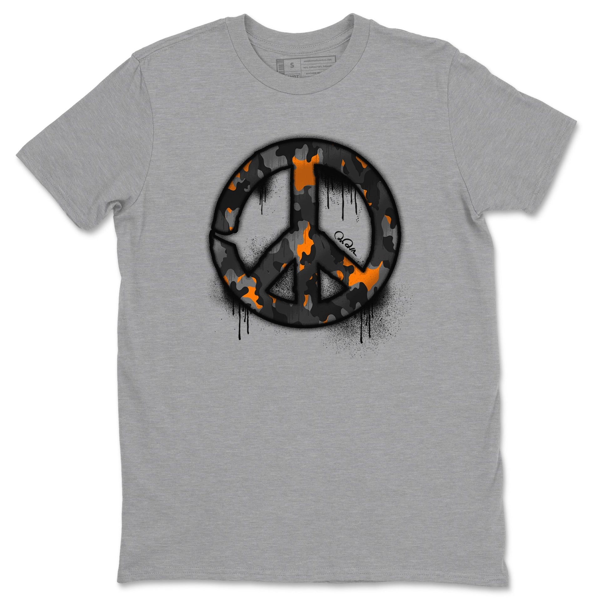 Air Jordan 3 Fear shirt to match jordans Peace Sign sneaker tees AJ3 Fear SNRT Sneaker Release Tees Unisex Heather Grey 2 T-Shirt