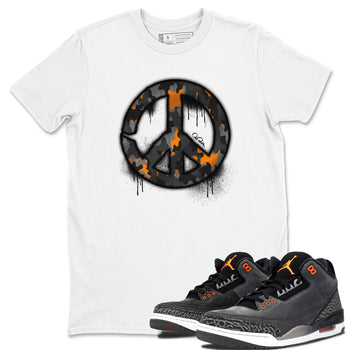 Air Jordan 3 Fear shirt to match jordans Peace Sign sneaker tees AJ3 Fear SNRT Sneaker Release Tees Unisex White 1 T-Shirt