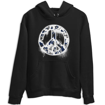 3s Midnight Navy shirt to match jordans Peace Sign sneaker tees Air Jordan 3 Midnight Navy SNRT Sneaker Release Tees unisex cotton Black 2 crew neck shirt