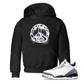 3s Midnight Navy shirt to match jordans Peace Sign sneaker tees Air Jordan 3 Midnight Navy SNRT sneaker release tees baby toddler Black 1 cotton Shirt