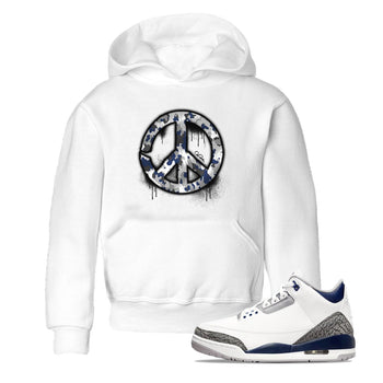 3s Midnight Navy shirt to match jordans Peace Sign sneaker tees Air Jordan 3 Midnight Navy SNRT sneaker release tees baby toddler White 1 cotton Shirt