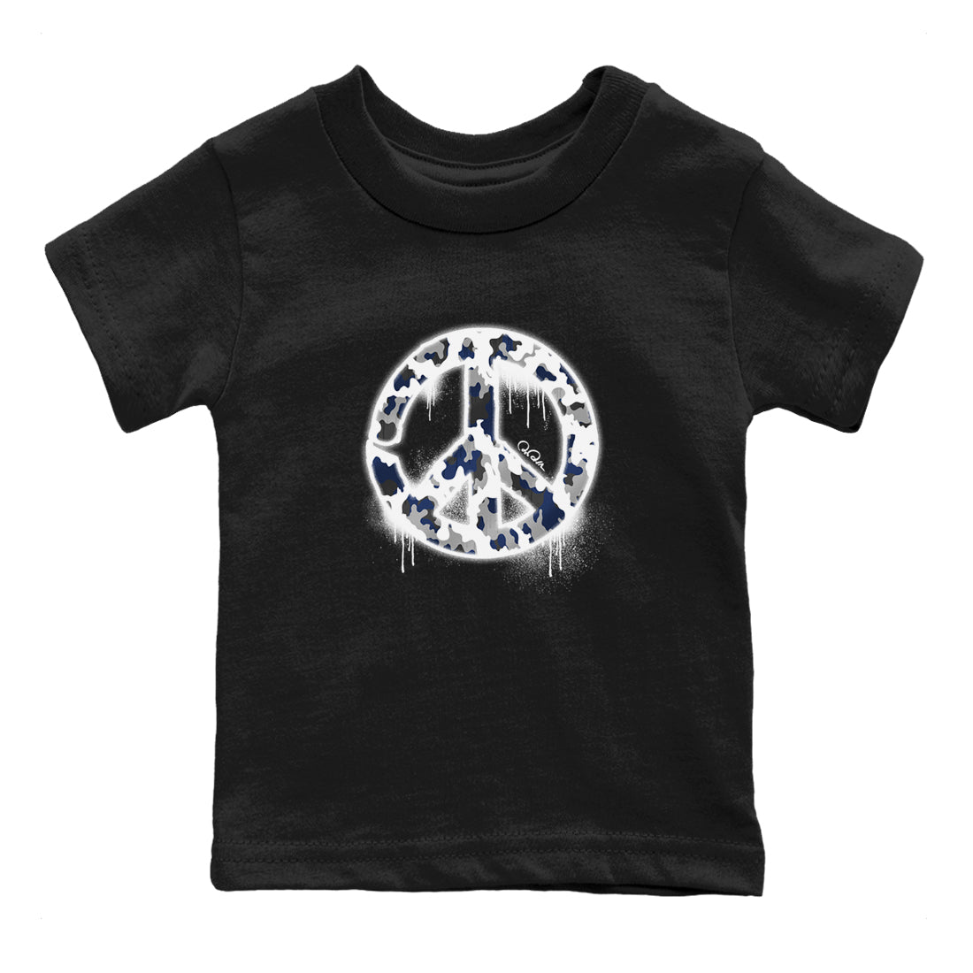 3s Midnight Navy shirt to match jordans Peace Sign sneaker tees Air Jordan 3 Midnight Navy SNRT sneaker release tees baby toddler Black 2 cotton Shirt