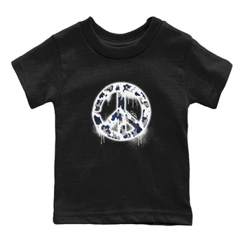 3s Midnight Navy shirt to match jordans Peace Sign sneaker tees Air Jordan 3 Midnight Navy SNRT sneaker release tees baby toddler Black 2 cotton Shirt