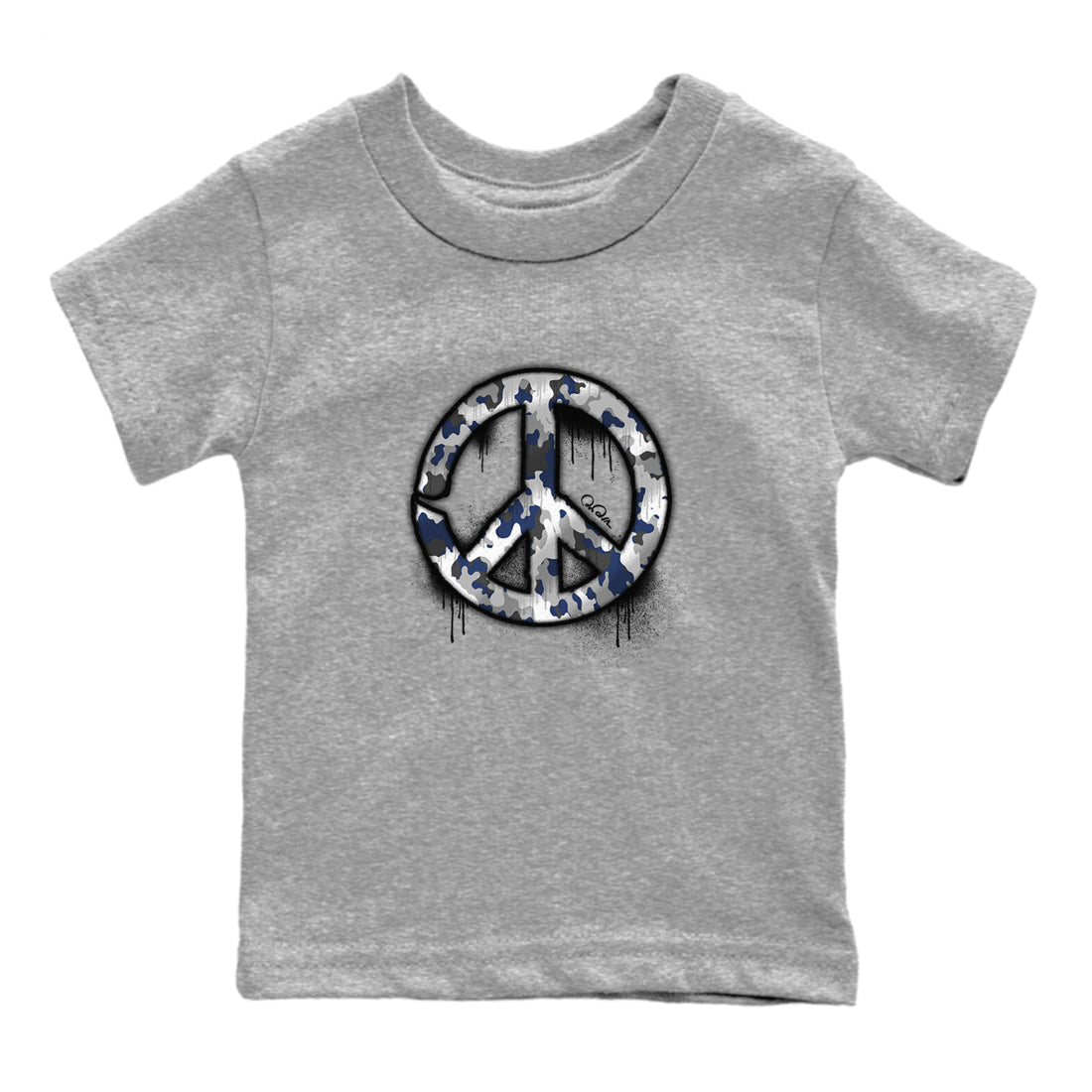 3s Midnight Navy shirt to match jordans Peace Sign sneaker tees Air Jordan 3 Midnight Navy SNRT sneaker release tees baby toddler Heather Grey 2 cotton Shirt