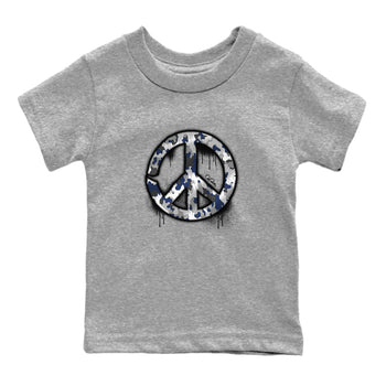 3s Midnight Navy shirt to match jordans Peace Sign sneaker tees Air Jordan 3 Midnight Navy SNRT sneaker release tees baby toddler Heather Grey 2 cotton Shirt