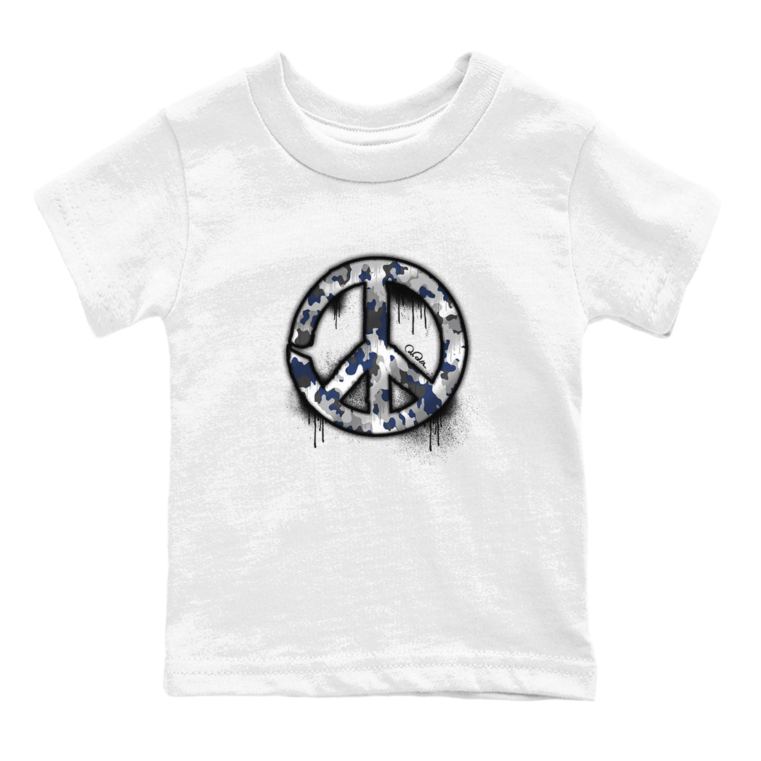 3s Midnight Navy shirt to match jordans Peace Sign sneaker tees Air Jordan 3 Midnight Navy SNRT sneaker release tees baby toddler White 2 cotton Shirt