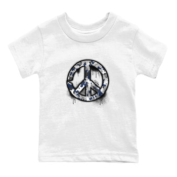 3s Midnight Navy shirt to match jordans Peace Sign sneaker tees Air Jordan 3 Midnight Navy SNRT sneaker release tees baby toddler White 2 cotton Shirt