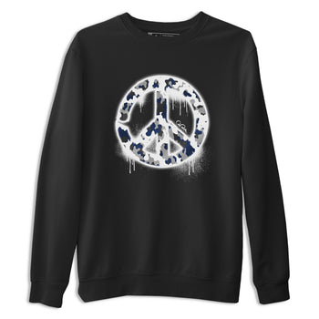 3s Midnight Navy shirt to match jordans Peace Sign sneaker tees Air Jordan 3 Midnight Navy SNRT Sneaker Release Tees unisex cotton Black 2 crew neck shirt
