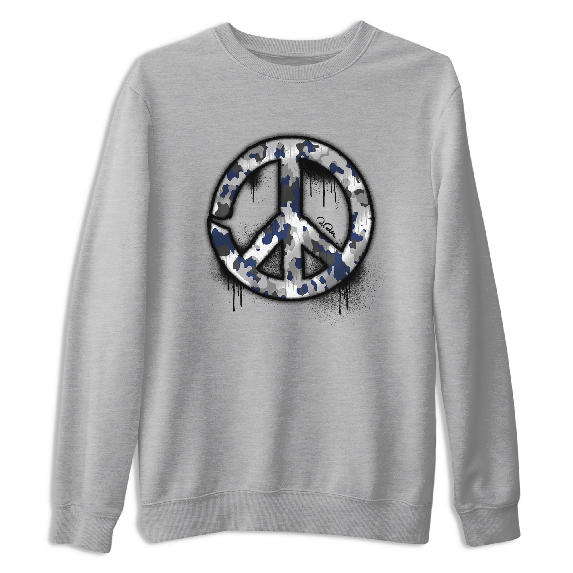 3s Midnight Navy shirt to match jordans Peace Sign sneaker tees Air Jordan 3 Midnight Navy SNRT Sneaker Release Tees unisex cotton Heather Grey 2 crew neck shirt