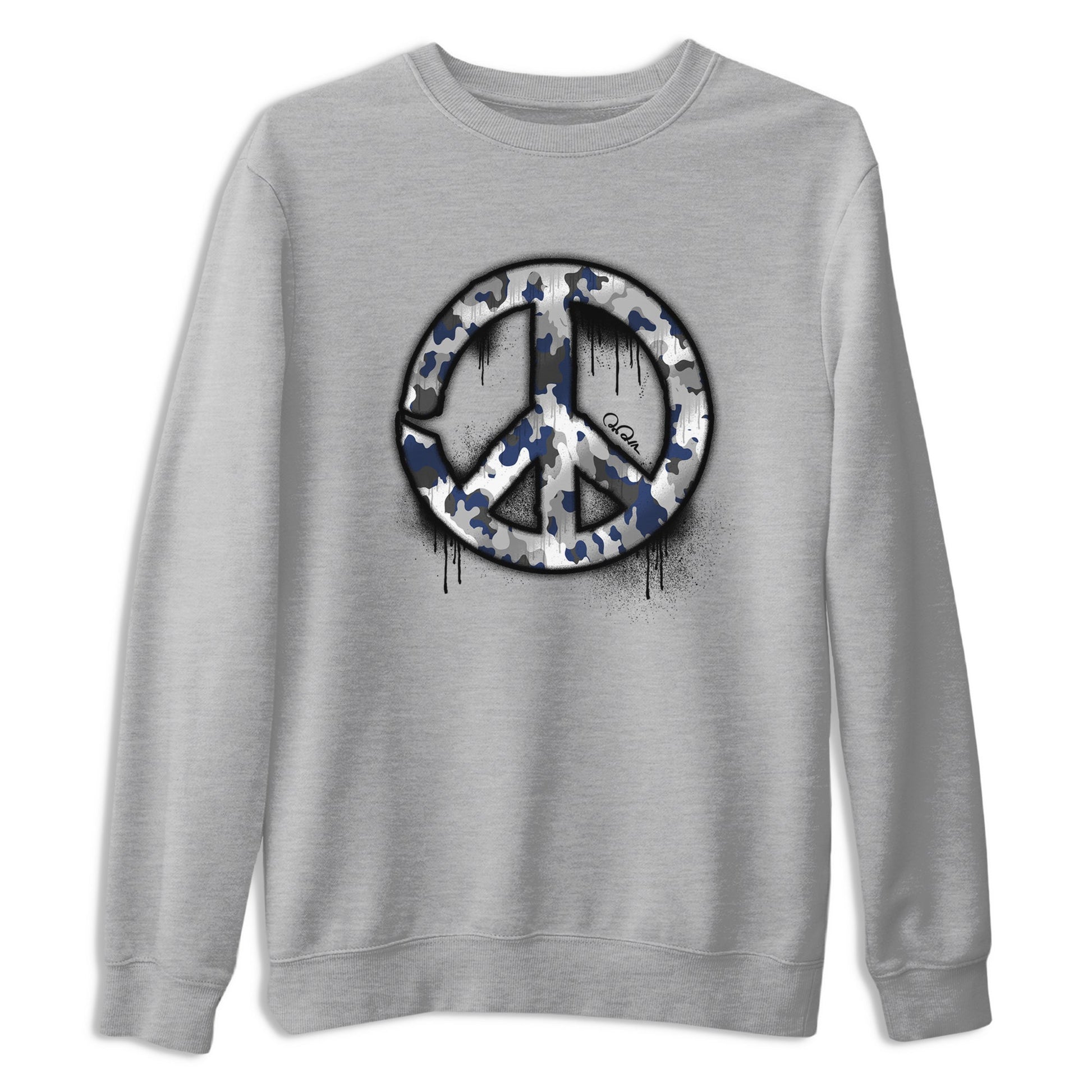 3s Midnight Navy shirt to match jordans Peace Sign sneaker tees Air Jordan 3 Midnight Navy SNRT Sneaker Release Tees unisex cotton Heather Grey 2 crew neck shirt