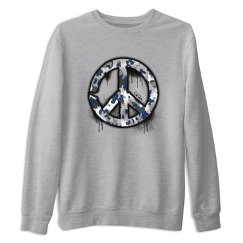 3s Midnight Navy shirt to match jordans Peace Sign sneaker tees Air Jordan 3 Midnight Navy SNRT Sneaker Release Tees unisex cotton Heather Grey 2 crew neck shirt