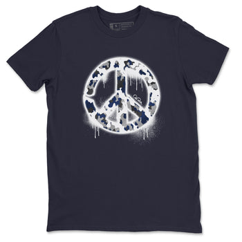 3s Midnight Navy shirt to match jordans Peace Sign sneaker tees Air Jordan 3 Midnight Navy SNRT Sneaker Release Tees unisex cotton Navy 2 crew neck shirt