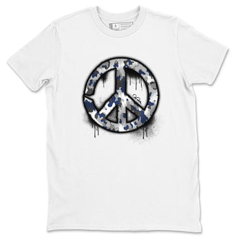 3s Midnight Navy shirt to match jordans Peace Sign sneaker tees Air Jordan 3 Midnight Navy SNRT Sneaker Release Tees unisex cotton White 2 crew neck shirt