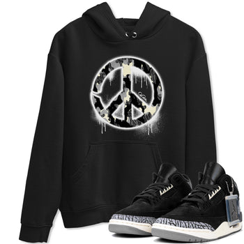 Air Jordan 3 Off Noir shirt to match jordans Peace Sign sneaker tees AJ3 Off Noir SNRT Sneaker Release Tees Unisex Black 1 T-Shirt