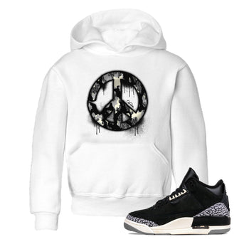 Air Jordan 3 Off Noir shirt to match jordans Peace Sign sneaker tees AJ3 Off Noir SNRT Sneaker Release Tees Baby Toddler White 1 T-Shirt