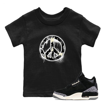 Air Jordan 3 Off Noir shirt to match jordans Peace Sign sneaker tees AJ3 Off Noir SNRT Sneaker Release Tees Baby Toddler Black 1 T-Shirt
