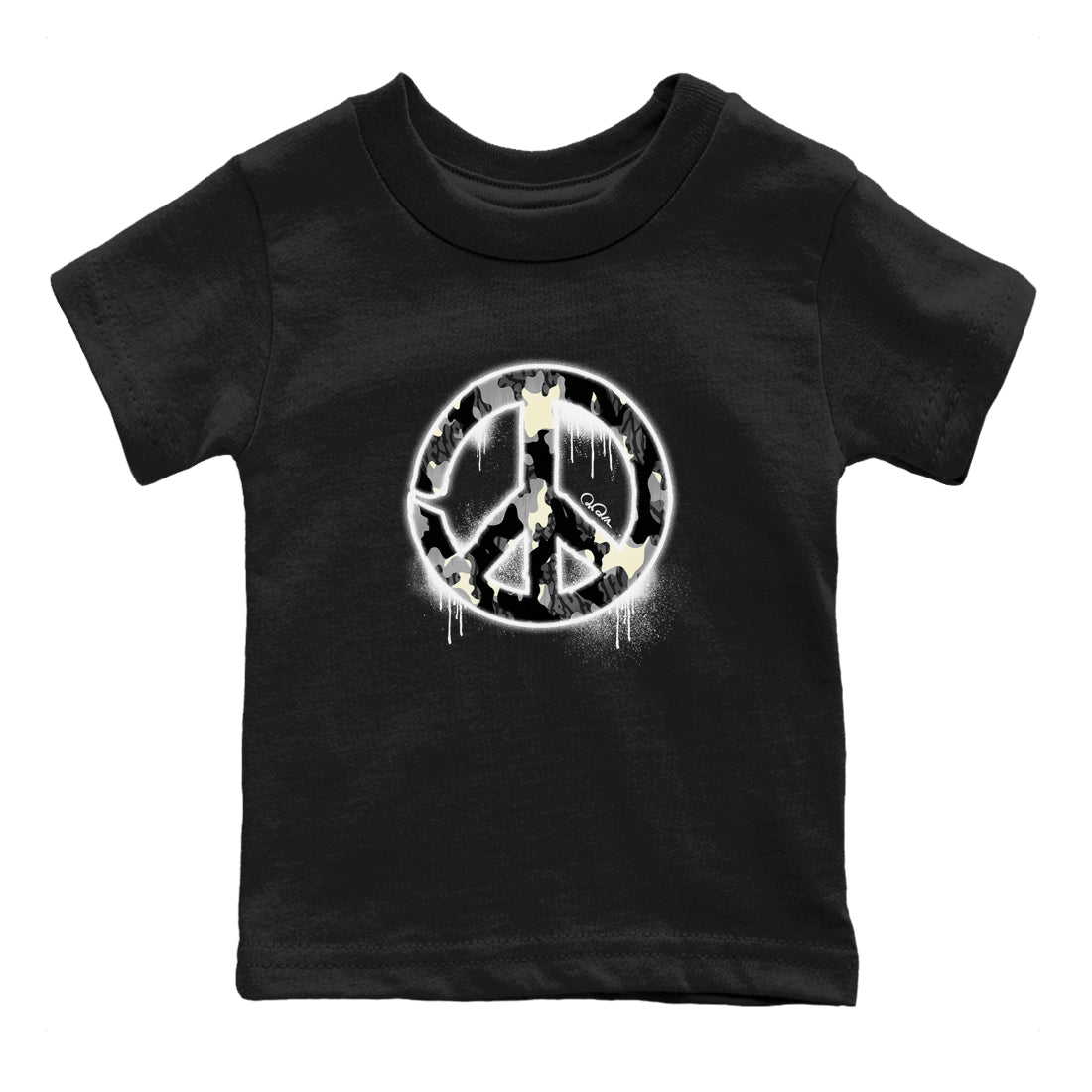 Air Jordan 3 Off Noir shirt to match jordans Peace Sign sneaker tees AJ3 Off Noir SNRT Sneaker Release Tees Baby Toddler Black 2 T-Shirt