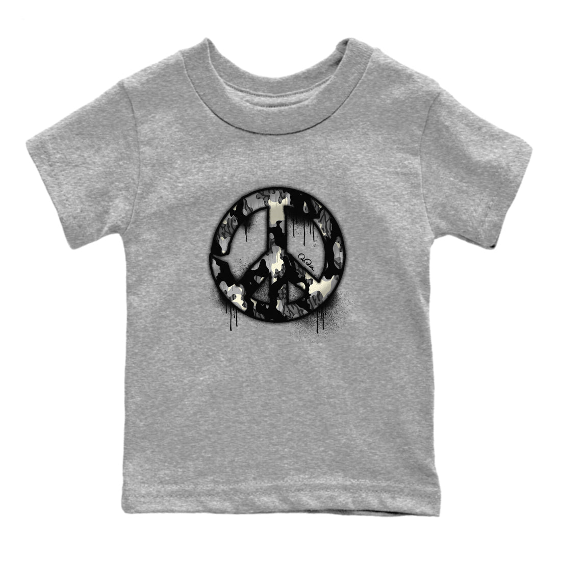 Air Jordan 3 Off Noir shirt to match jordans Peace Sign sneaker tees AJ3 Off Noir SNRT Sneaker Release Tees Baby Toddler Heather Grey 2 T-Shirt