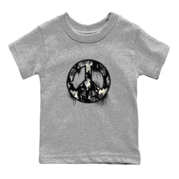 Air Jordan 3 Off Noir shirt to match jordans Peace Sign sneaker tees AJ3 Off Noir SNRT Sneaker Release Tees Baby Toddler Heather Grey 2 T-Shirt