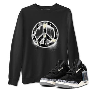 Air Jordan 3 Off Noir shirt to match jordans Peace Sign sneaker tees AJ3 Off Noir SNRT Sneaker Release Tees Unisex Black 1 T-Shirt