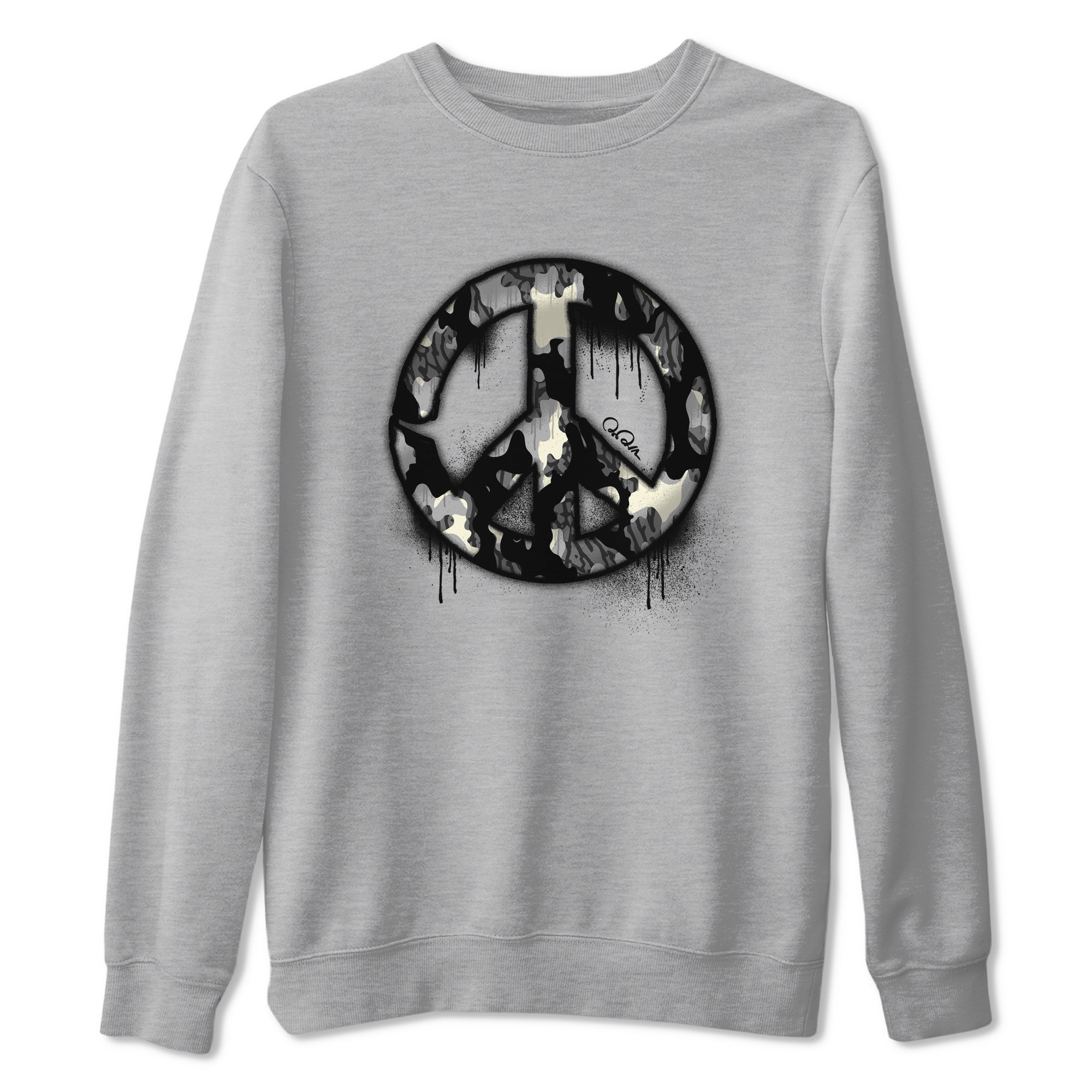 Air Jordan 3 Off Noir shirt to match jordans Peace Sign sneaker tees AJ3 Off Noir SNRT Sneaker Release Tees Unisex Heather Grey 2 T-Shirt