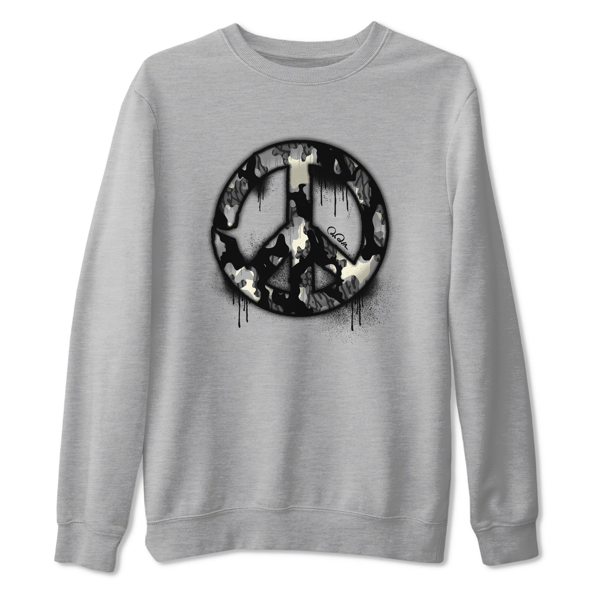 Air Jordan 3 Off Noir shirt to match jordans Peace Sign sneaker tees AJ3 Off Noir SNRT Sneaker Release Tees Unisex Heather Grey 2 T-Shirt