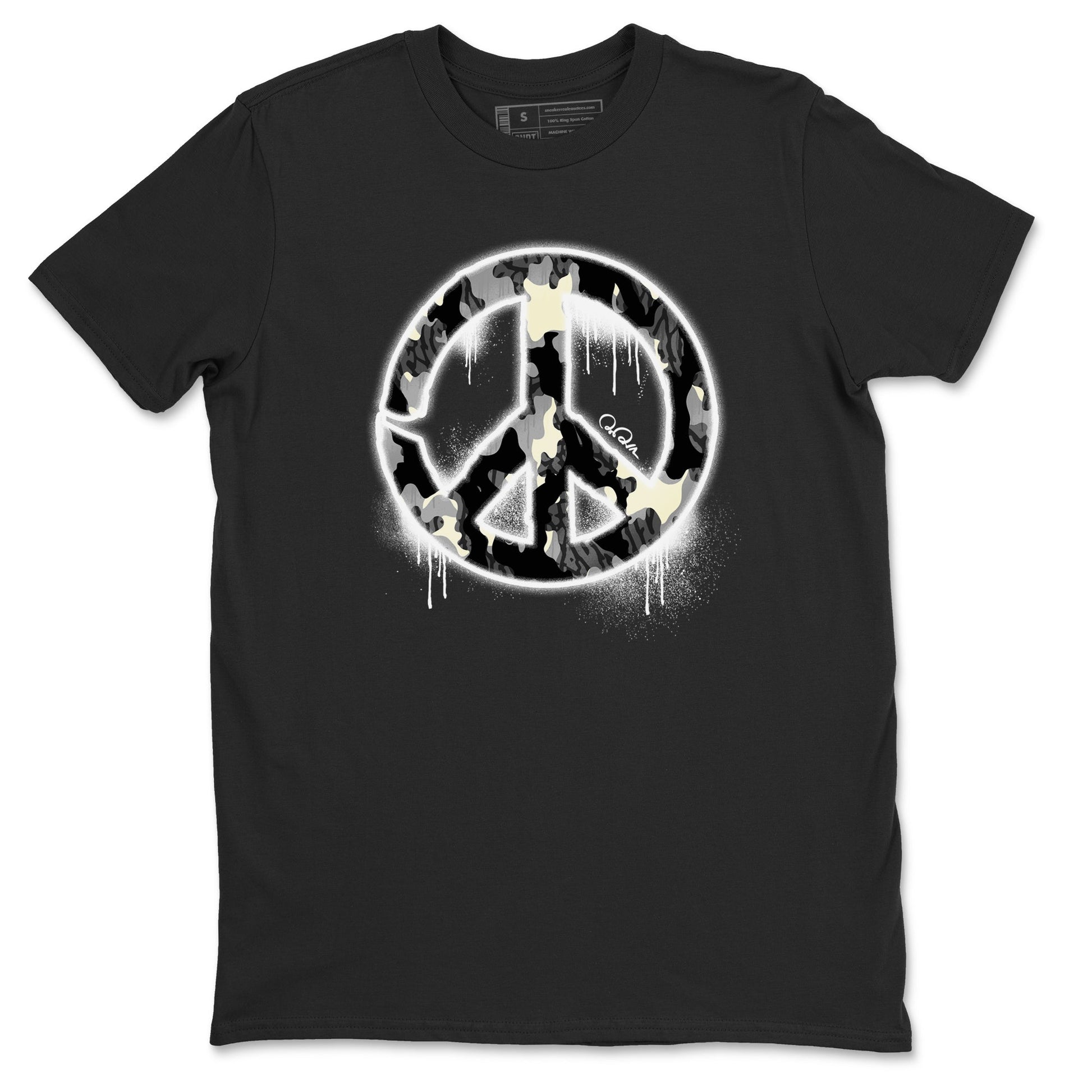 Air Jordan 3 Off Noir shirt to match jordans Peace Sign sneaker tees AJ3 Off Noir SNRT Sneaker Release Tees Unisex Black 2 T-Shirt