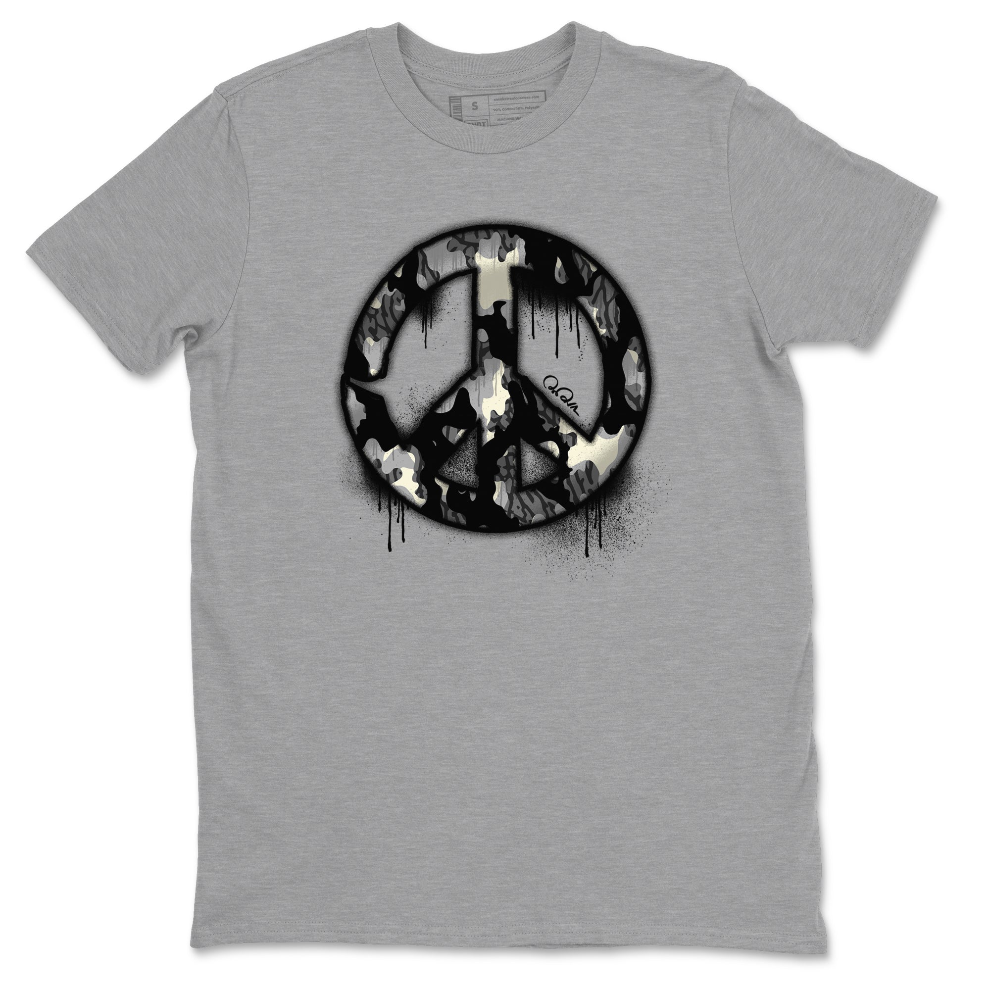 Air Jordan 3 Off Noir shirt to match jordans Peace Sign sneaker tees AJ3 Off Noir SNRT Sneaker Release Tees Unisex Heather Grey 2 T-Shirt
