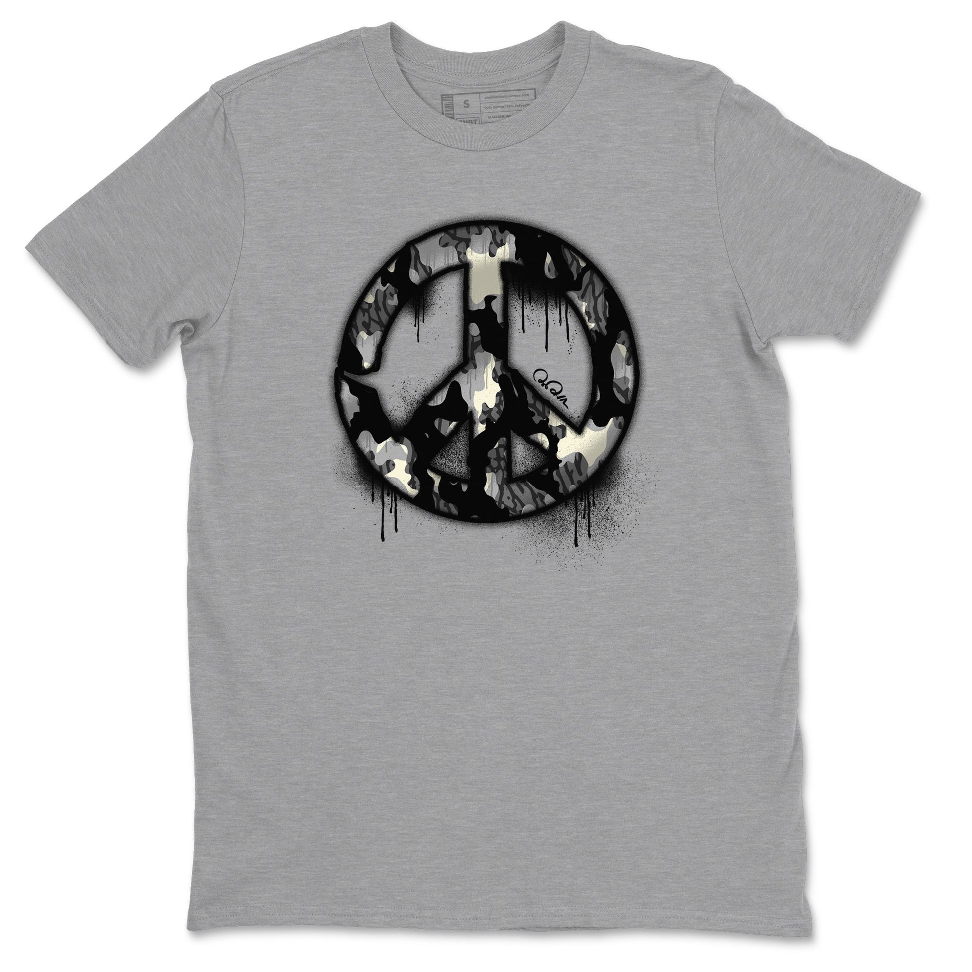 Air Jordan 3 Off Noir shirt to match jordans Peace Sign sneaker tees AJ3 Off Noir SNRT Sneaker Release Tees Unisex Heather Grey 2 T-Shirt