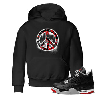 4s Bred Reimagined shirt to match jordans Peace Sign sneaker tees Air Jordan 4 Bred Reimagined SNRT Sneaker Release Tees Baby Toddler Black 1 T-Shirt