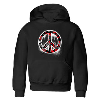4s Bred Reimagined shirt to match jordans Peace Sign sneaker tees Air Jordan 4 Bred Reimagined SNRT Sneaker Release Tees Baby Toddler Black 2 T-Shirt