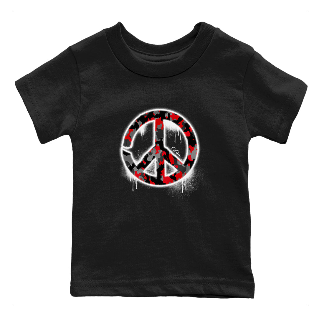4s Bred Reimagined shirt to match jordans Peace Sign sneaker tees Air Jordan 4 Bred Reimagined SNRT Sneaker Release Tees Baby Toddler Black 2 T-Shirt