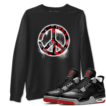 4s Bred Reimagined shirt to match jordans Peace Sign sneaker tees Air Jordan 4 Bred Reimagined SNRT Sneaker Release Tees Unisex Black 1 T-Shirt