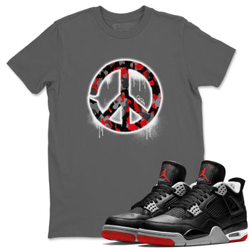 4s Bred Reimagined shirt to match jordans Peace Sign sneaker tees Air Jordan 4 Bred Reimagined SNRT Sneaker Release Tees Unisex Cool Grey 1 T-Shirt