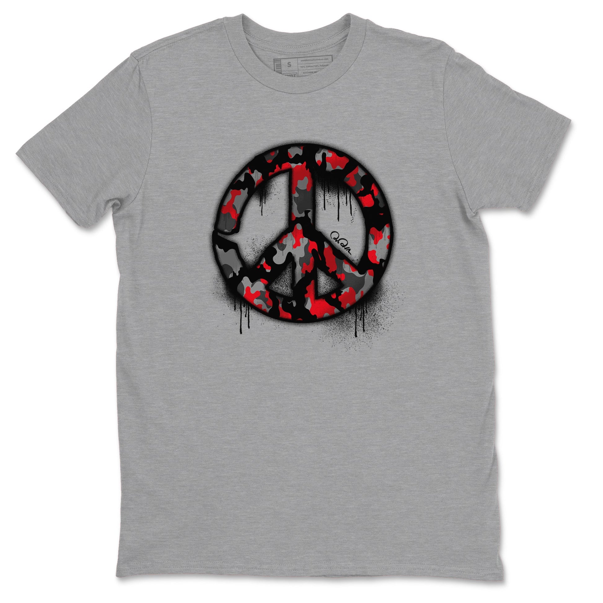 4s Bred Reimagined shirt to match jordans Peace Sign sneaker tees Air Jordan 4 Bred Reimagined SNRT Sneaker Release Tees Unisex Heather Grey 2 T-Shirt