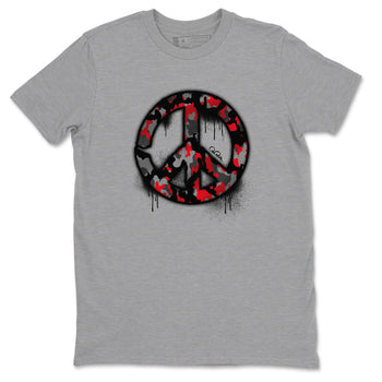 4s Bred Reimagined shirt to match jordans Peace Sign sneaker tees Air Jordan 4 Bred Reimagined SNRT Sneaker Release Tees Unisex Heather Grey 2 T-Shirt
