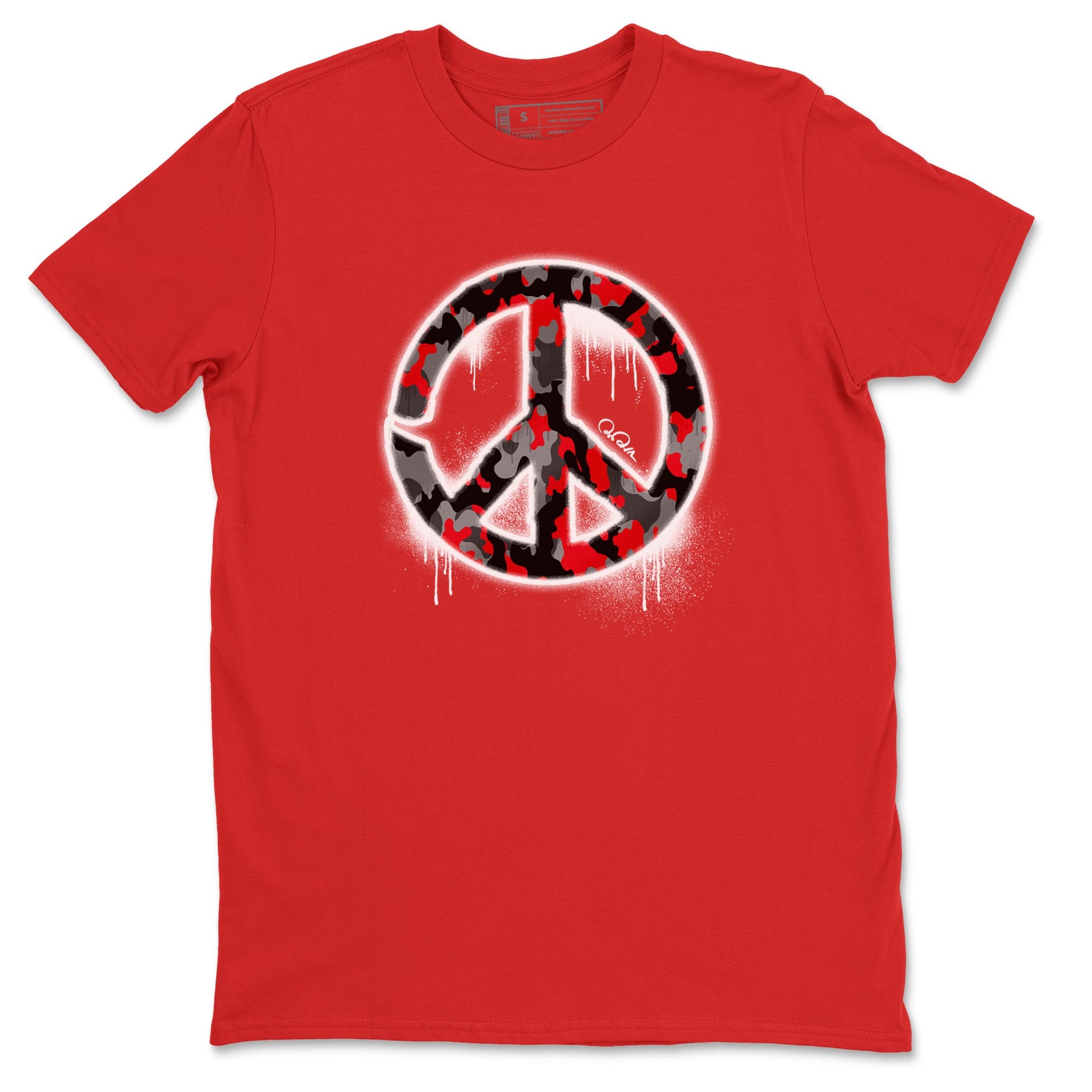 4s Bred Reimagined shirt to match jordans Peace Sign sneaker tees Air Jordan 4 Bred Reimagined SNRT Sneaker Release Tees Unisex Red 2 T-Shirt