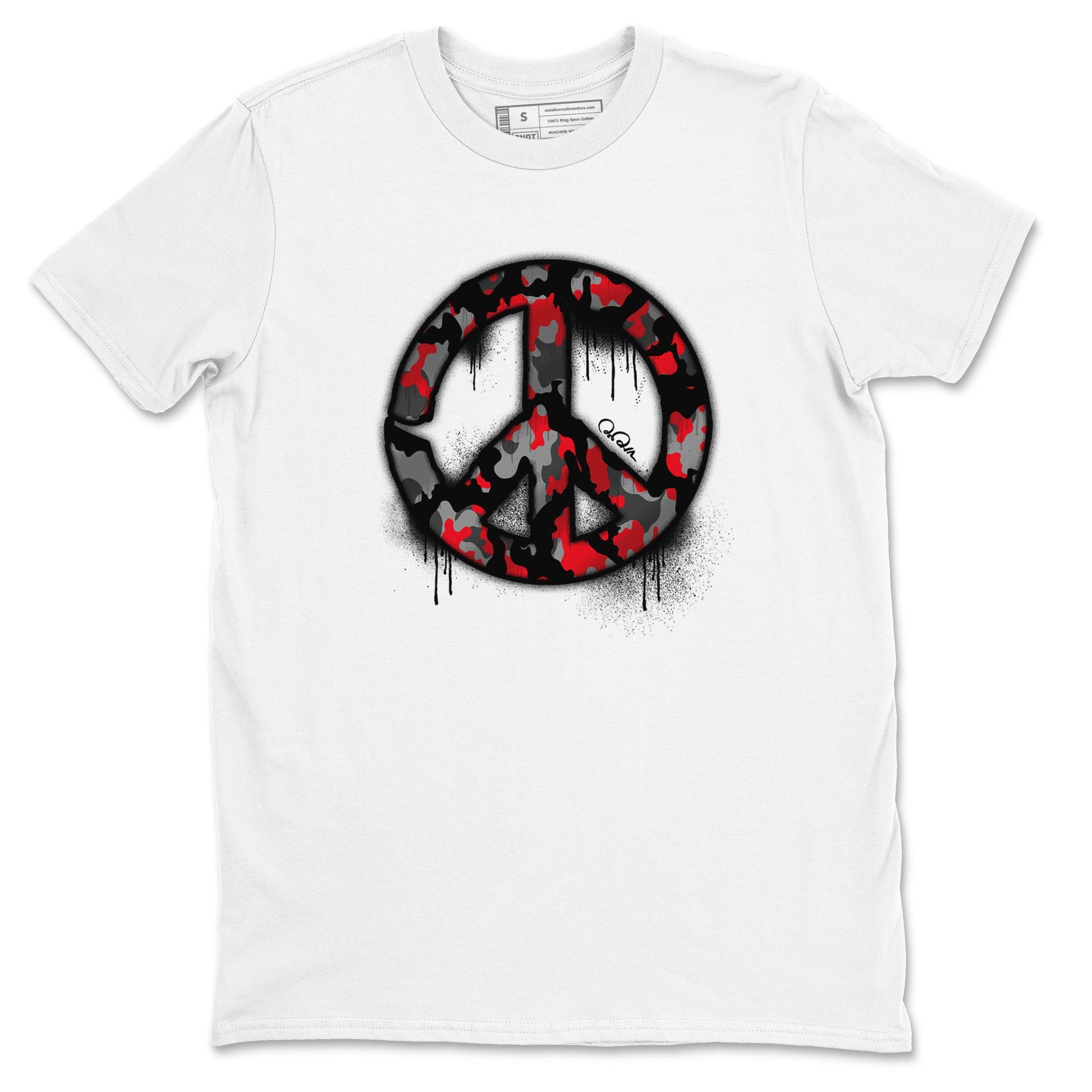 4s Bred Reimagined shirt to match jordans Peace Sign sneaker tees Air Jordan 4 Bred Reimagined SNRT Sneaker Release Tees Unisex White 2 T-Shirt