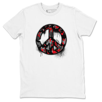 4s Bred Reimagined shirt to match jordans Peace Sign sneaker tees Air Jordan 4 Bred Reimagined SNRT Sneaker Release Tees Unisex White 2 T-Shirt
