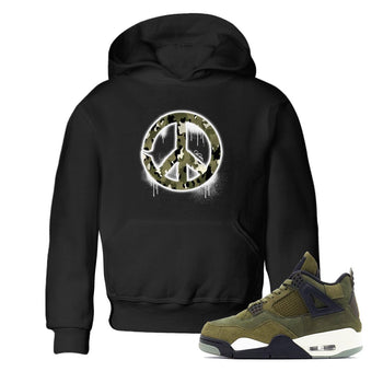 Air Jordan 4 Medium Olive shirt to match jordans Peace Sign sneaker tees AJ4 Medium Olive SNRT Sneaker Release Tees Baby Toddler Black 1 T-Shirt
