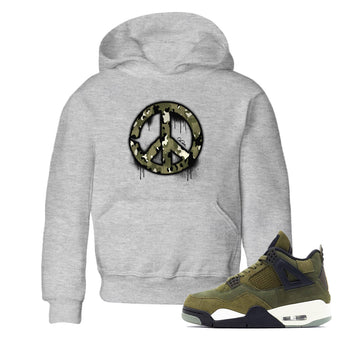 Air Jordan 4 Medium Olive shirt to match jordans Peace Sign sneaker tees AJ4 Medium Olive SNRT Sneaker Release Tees Baby Toddler Heather Grey 1 T-Shirt