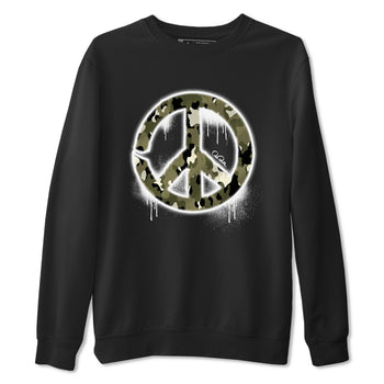 Air Jordan 4 Medium Olive shirt to match jordans Peace Sign sneaker tees AJ4 Medium Olive SNRT Sneaker Release Tees Unisex Black 2 T-Shirt