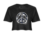 Air Jordan 5 Georgetown shirt to match jordans Peace Sign sneaker tees AJ5 Georgetown SNRT Sneaker Release Tees Black 2 Crop T-Shirt