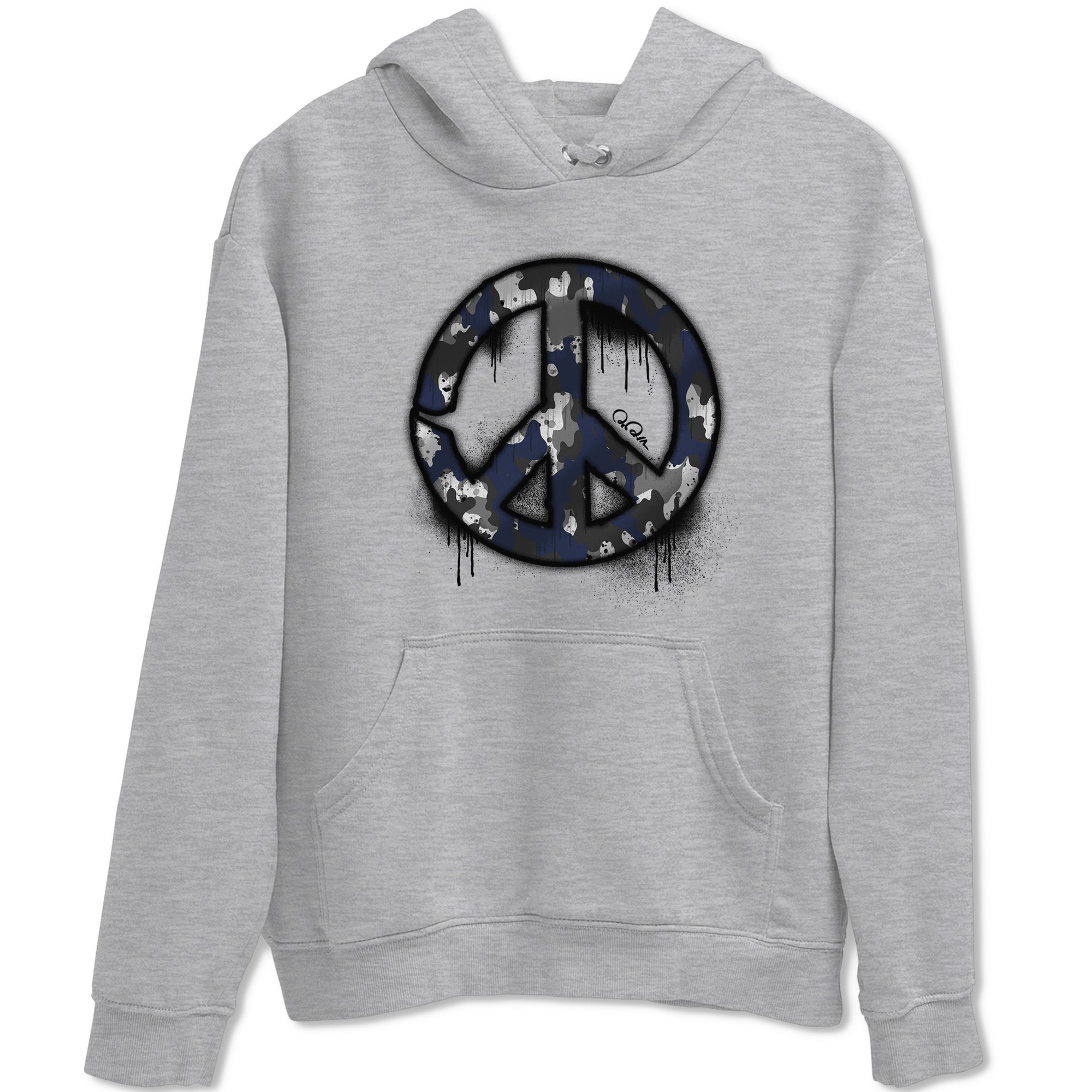 Air Jordan 5 Georgetown shirt to match jordans Peace Sign sneaker tees AJ5 Georgetown SNRT Sneaker Release Tees Unisex Heather Grey 2 T-Shirt