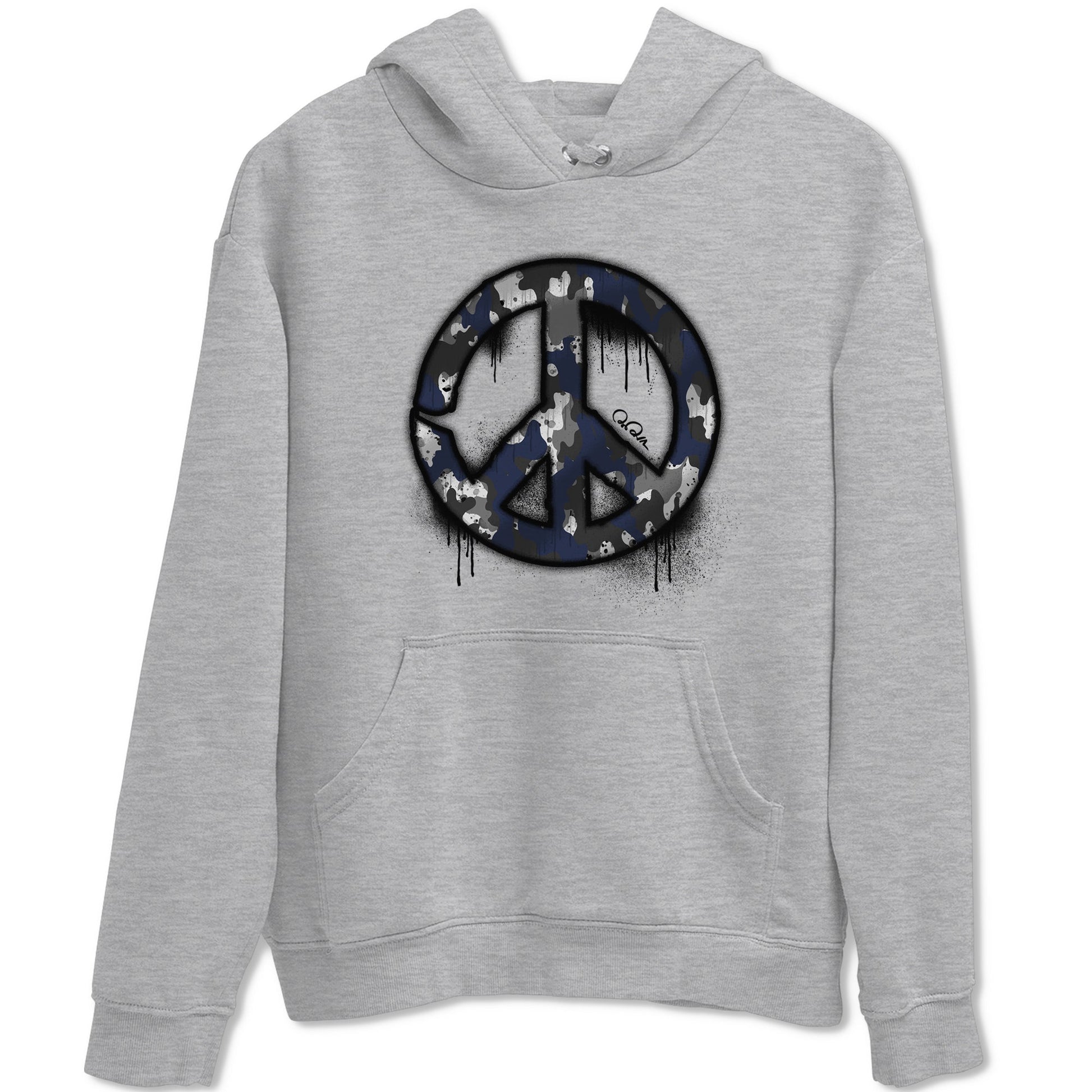 Air Jordan 5 Georgetown shirt to match jordans Peace Sign sneaker tees AJ5 Georgetown SNRT Sneaker Release Tees Unisex Heather Grey 2 T-Shirt