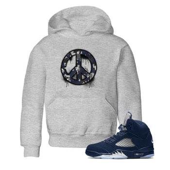 Air Jordan 5 Georgetown shirt to match jordans Peace Sign sneaker tees AJ5 Georgetown SNRT Sneaker Release Tees Baby Toddler Heather Grey 1 T-Shirt