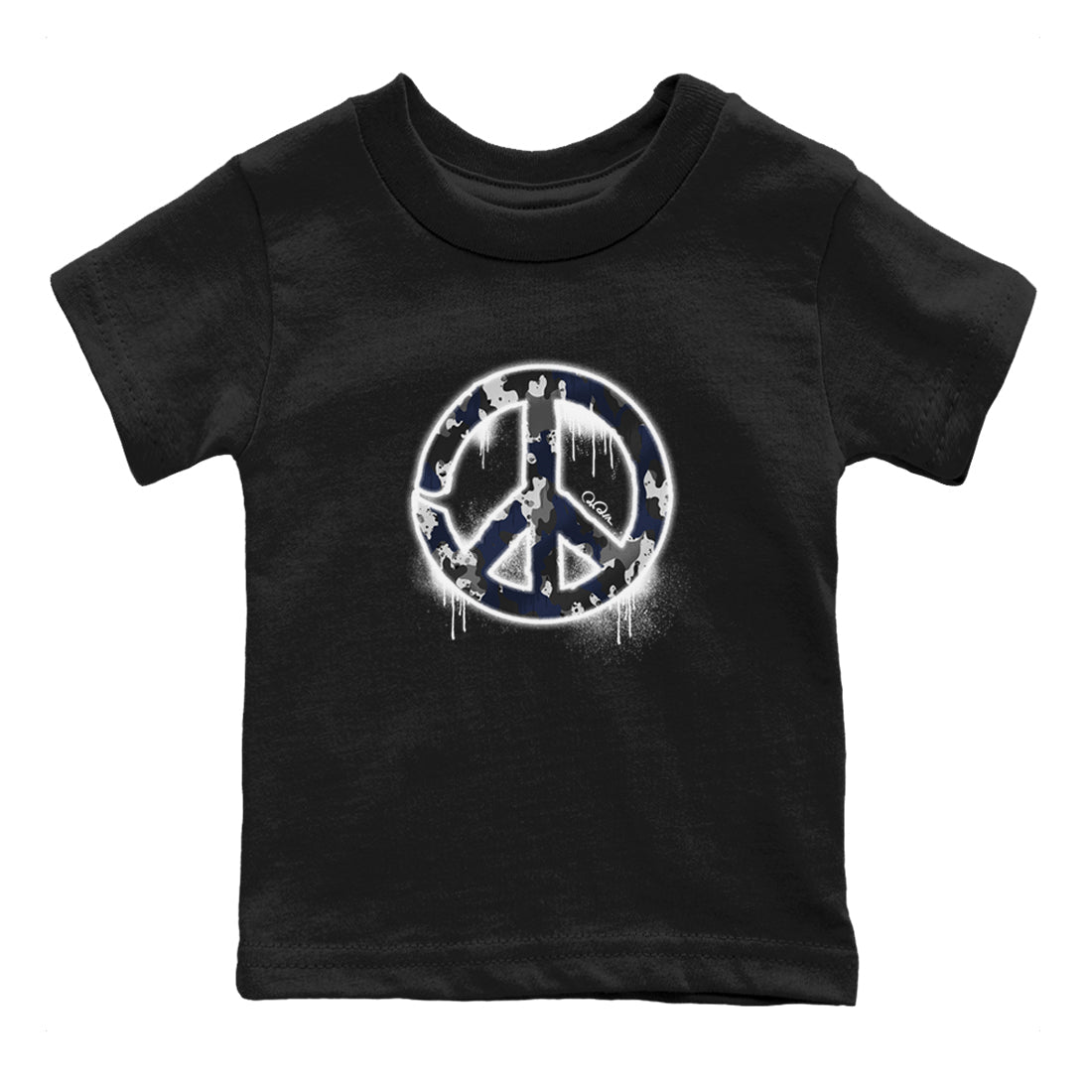 Air Jordan 5 Georgetown shirt to match jordans Peace Sign sneaker tees AJ5 Georgetown SNRT Sneaker Release Tees Baby Toddler Black 2 T-Shirt