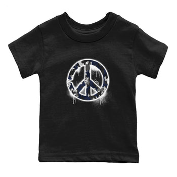 Air Jordan 5 Georgetown shirt to match jordans Peace Sign sneaker tees AJ5 Georgetown SNRT Sneaker Release Tees Baby Toddler Black 2 T-Shirt