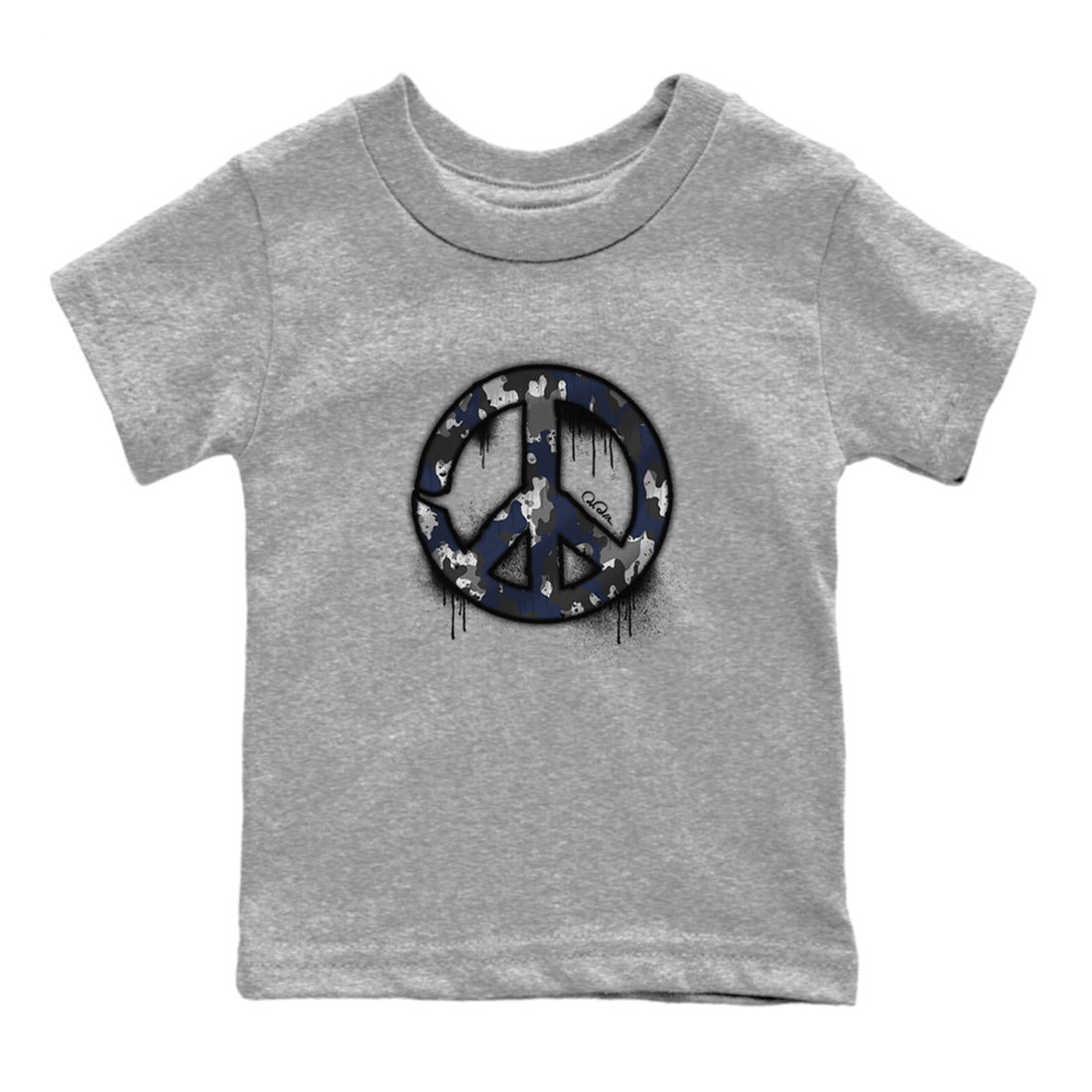 Air Jordan 5 Georgetown shirt to match jordans Peace Sign sneaker tees AJ5 Georgetown SNRT Sneaker Release Tees Baby Toddler Heather Grey 2 T-Shirt
