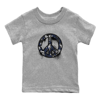Air Jordan 5 Georgetown shirt to match jordans Peace Sign sneaker tees AJ5 Georgetown SNRT Sneaker Release Tees Baby Toddler Heather Grey 2 T-Shirt